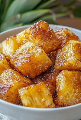 Crispy air fryer pineapple chunks served in a bowl