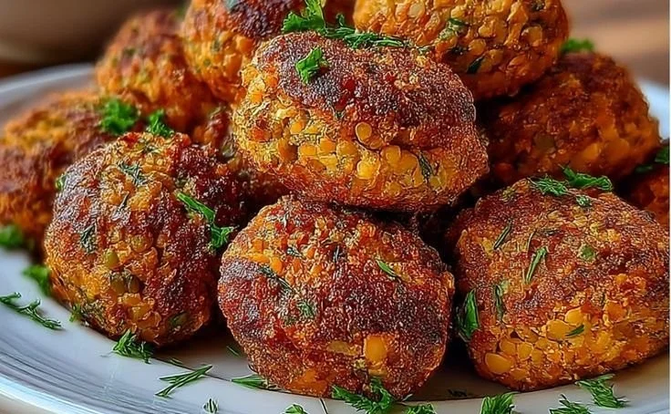 Baked Greek Lentil Meatballs