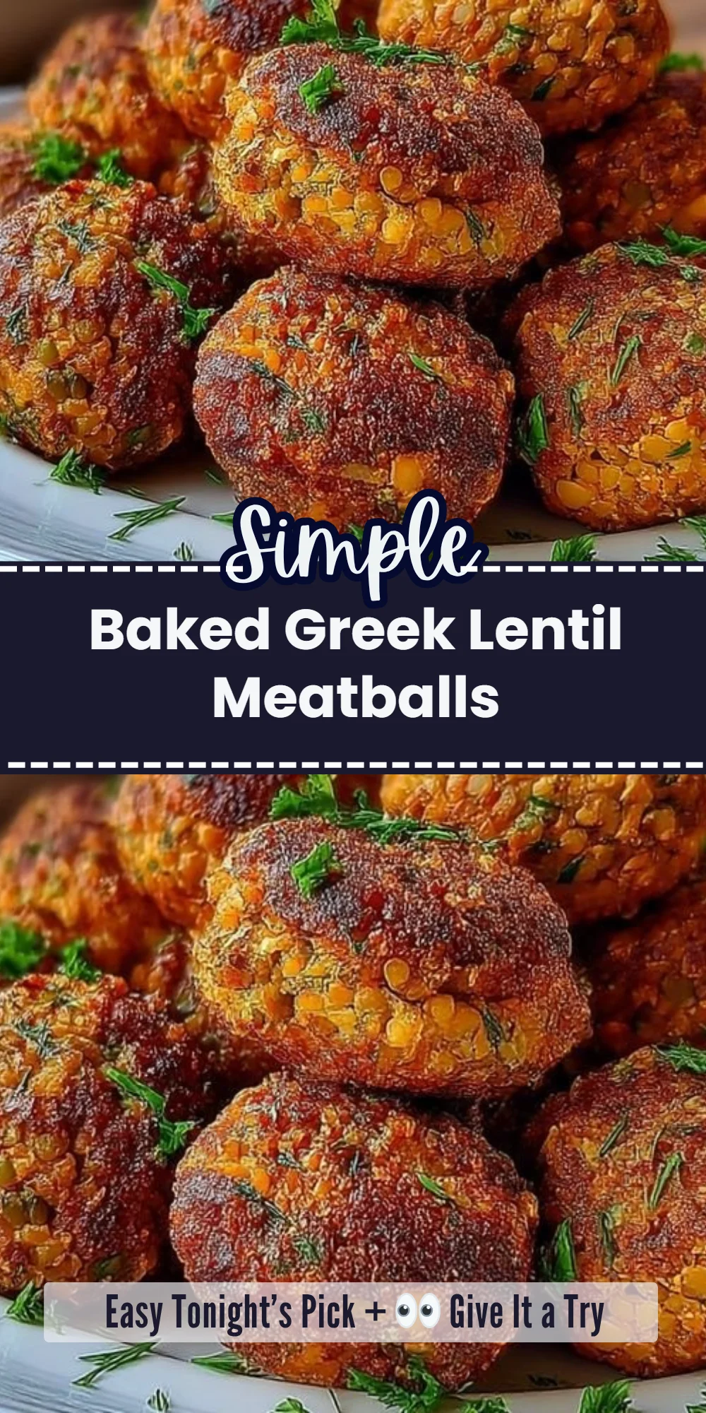 Baked Greek Lentil Meatballs