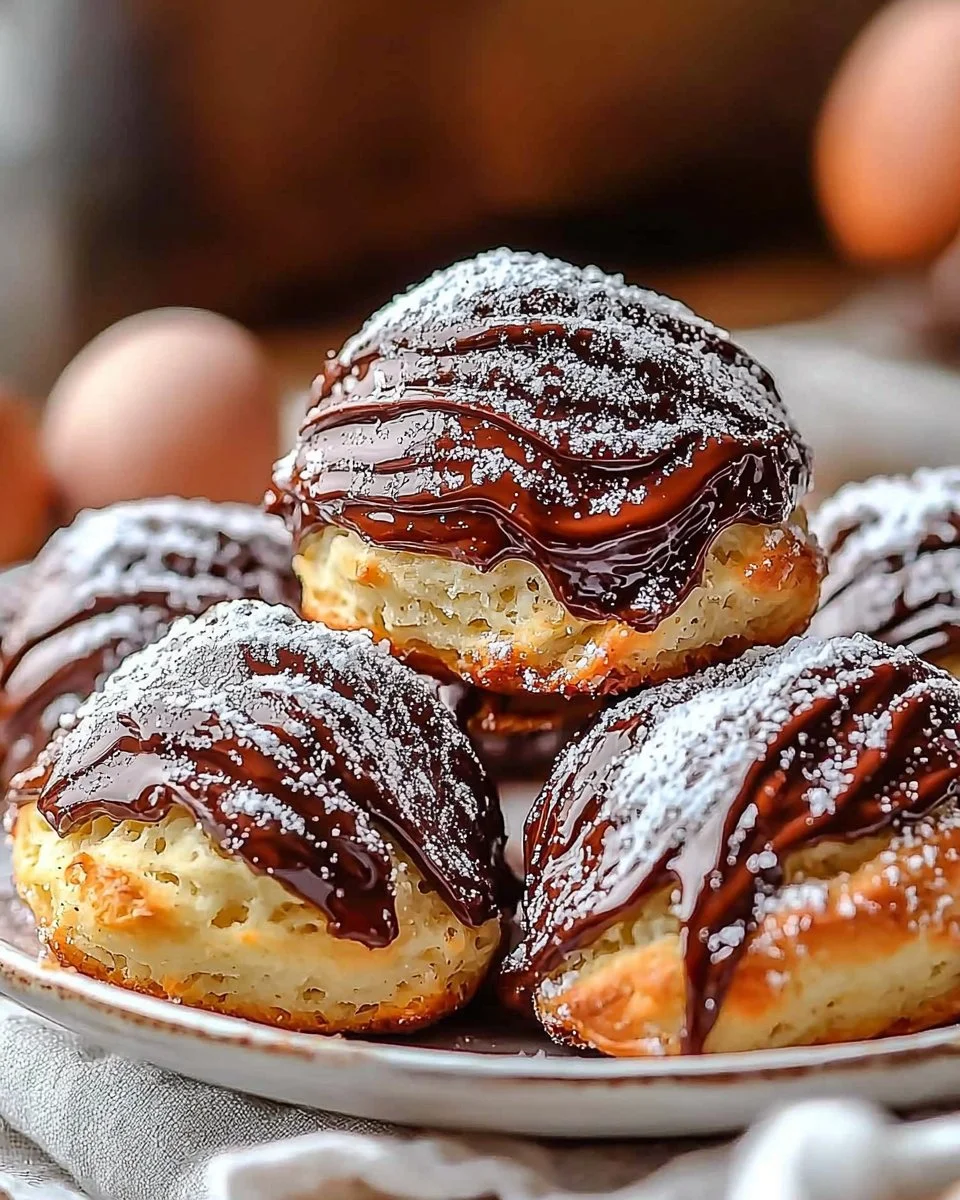 Delicious baked Nutella bombs filled with gooey chocolate hazelnut spread.