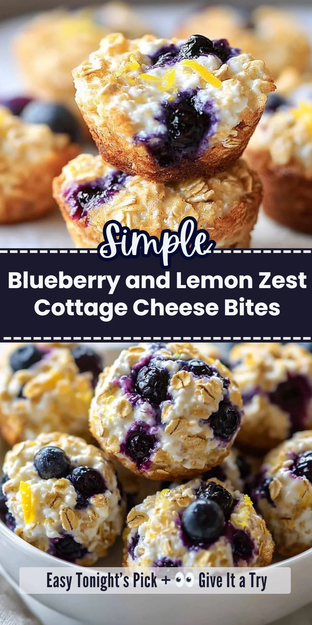Blueberry and Lemon Zest Cottage Cheese Bites