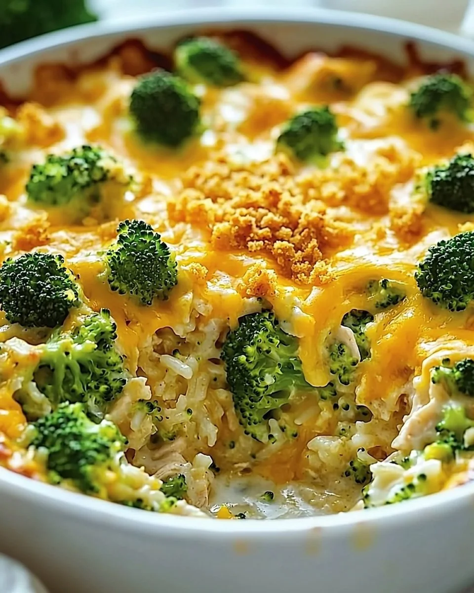 Broccoli, Rice, Cheese, and Chicken Casserole