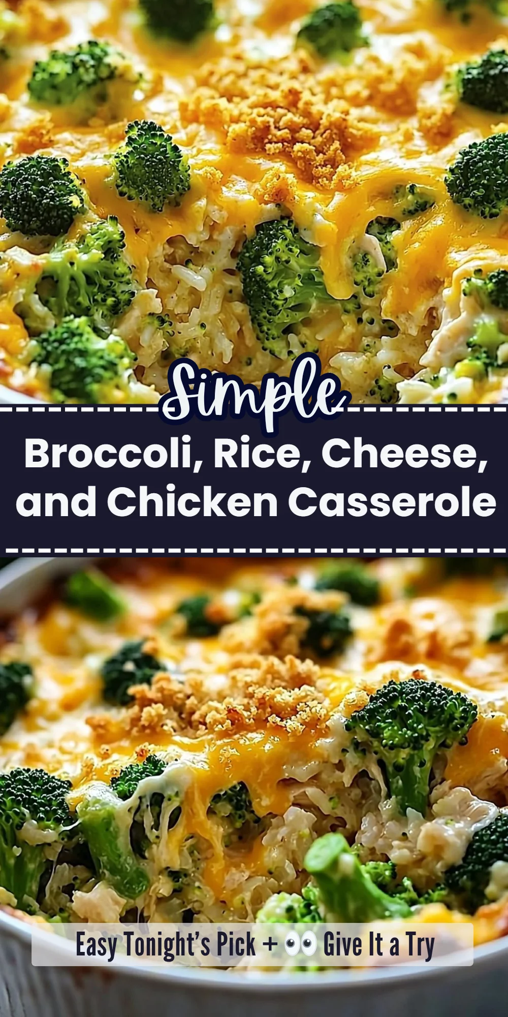 Broccoli, Rice, Cheese, and Chicken Casserole