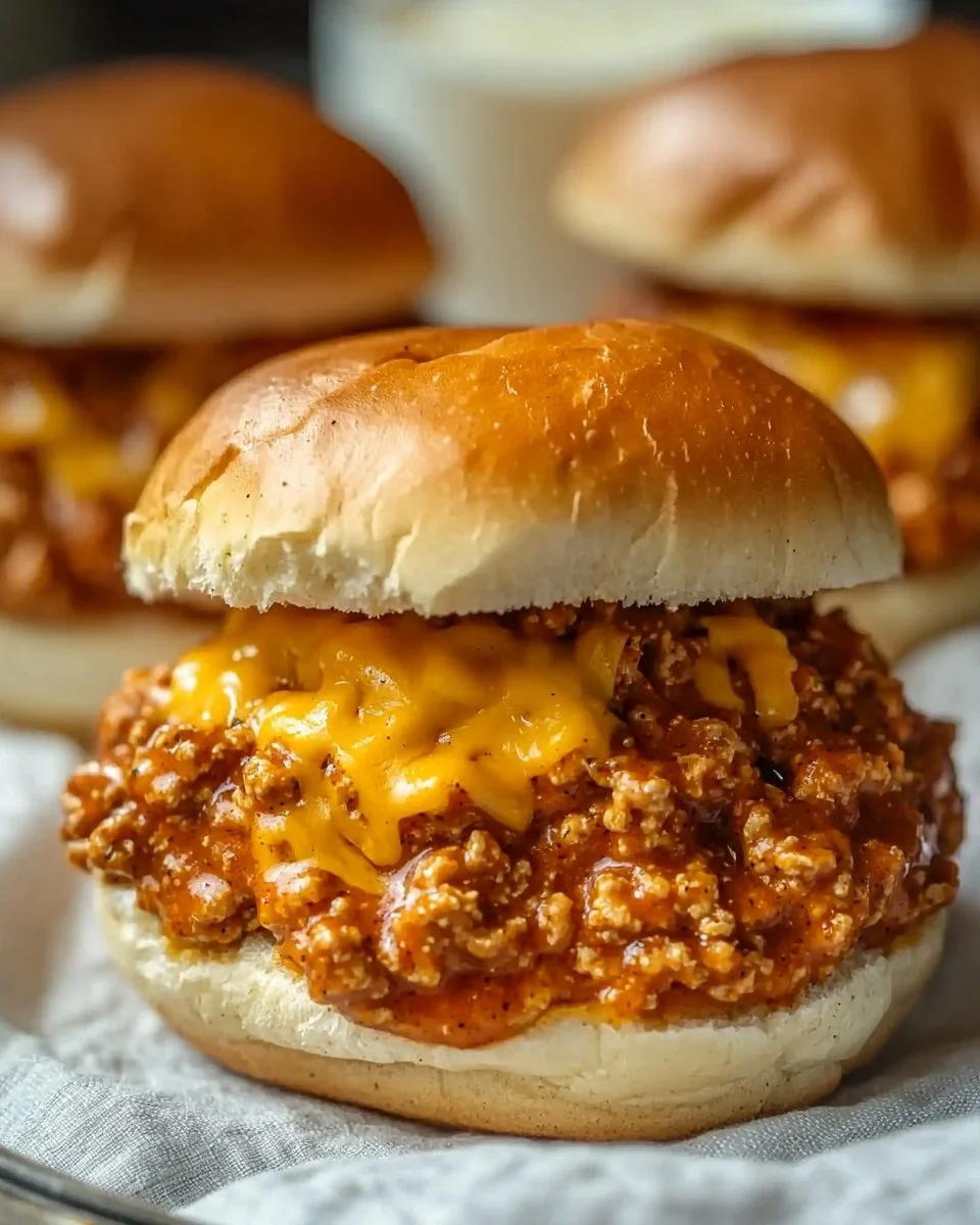Cajun Chicken Sloppy Joes served on a plate with toppings