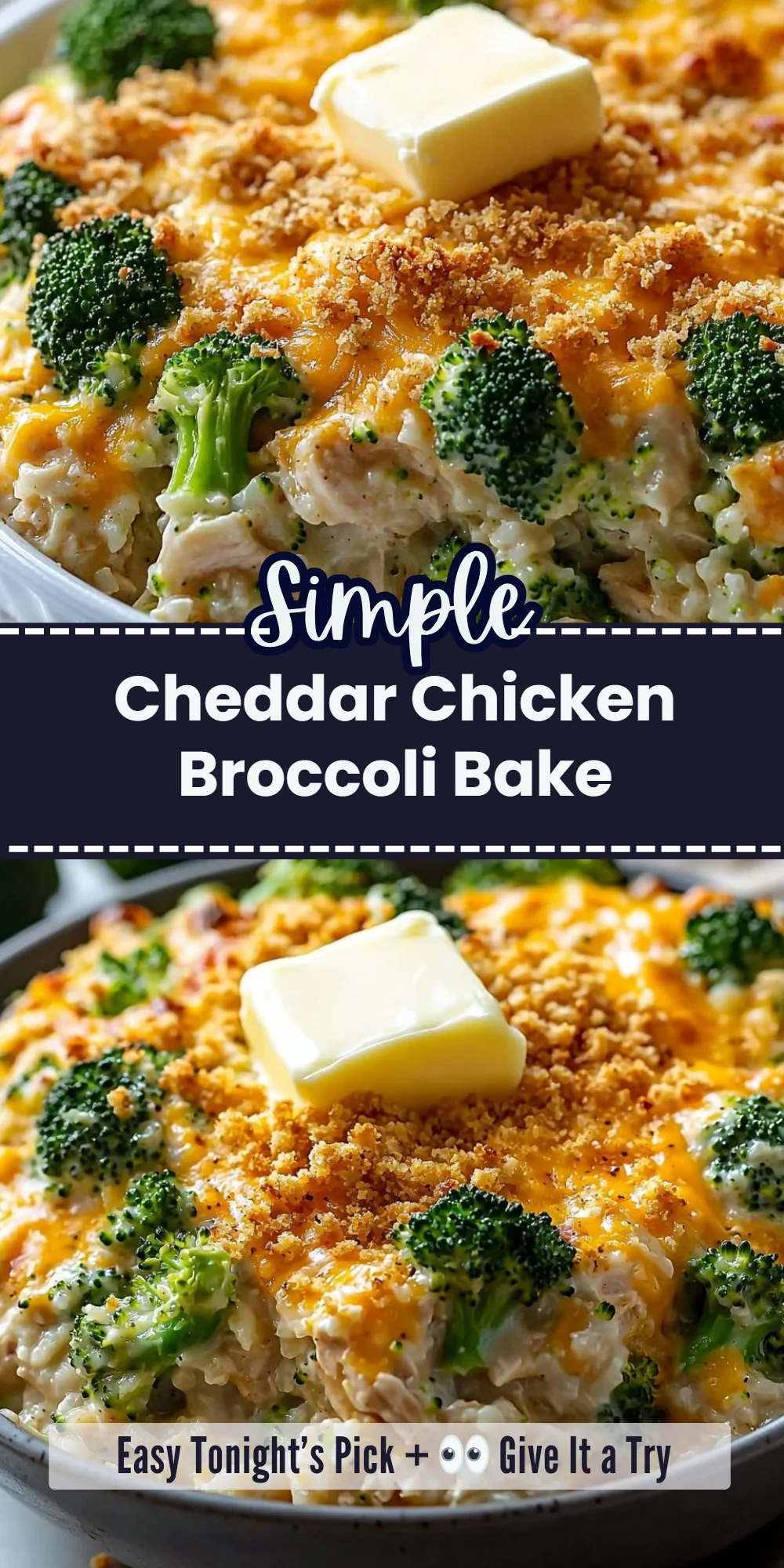Cheddar Chicken Broccoli Bake