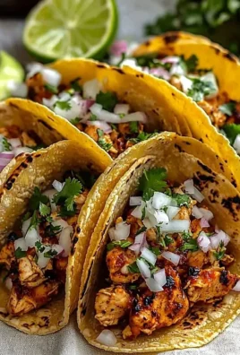 Delicious Chicken Street Tacos topped with fresh cilantro and lime