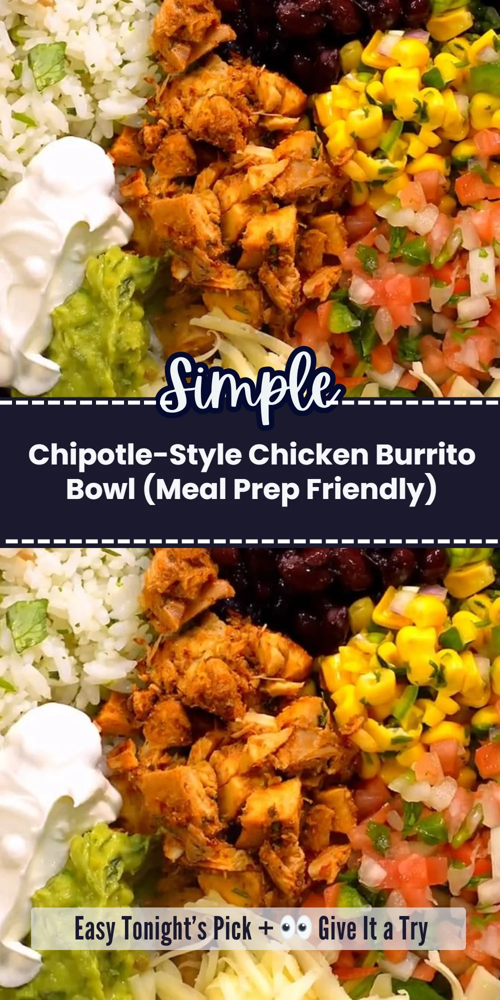 Chipotle-Style Chicken Burrito Bowl (Meal Prep Friendly)