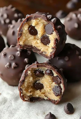 Homemade chocolate chip cookie dough truffles on a plate