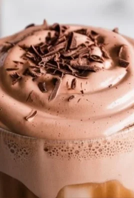 Delicious chocolate cold foam topping on a beverage