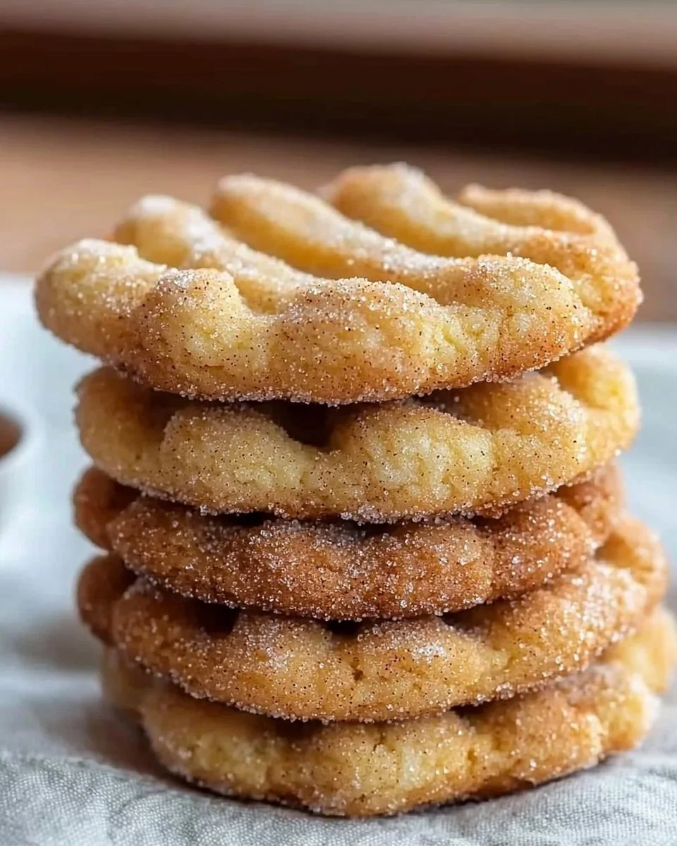 Delicious homemade churro cookies with cinnamon sugar topping