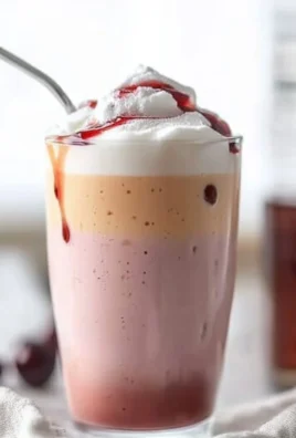Creamy cherry cold foam topping for beverages