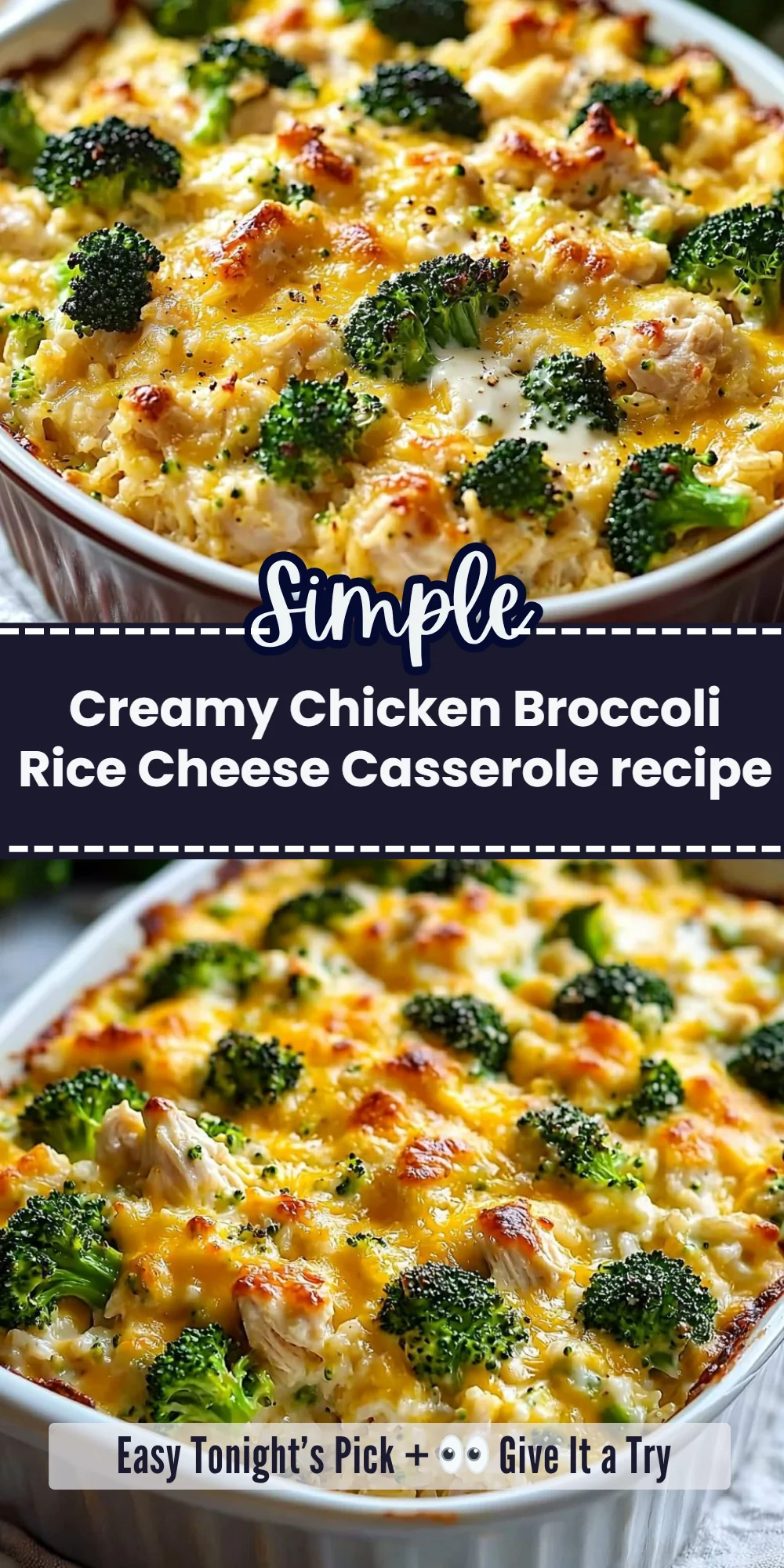 Creamy Chicken Broccoli Rice Cheese Casserole recipe