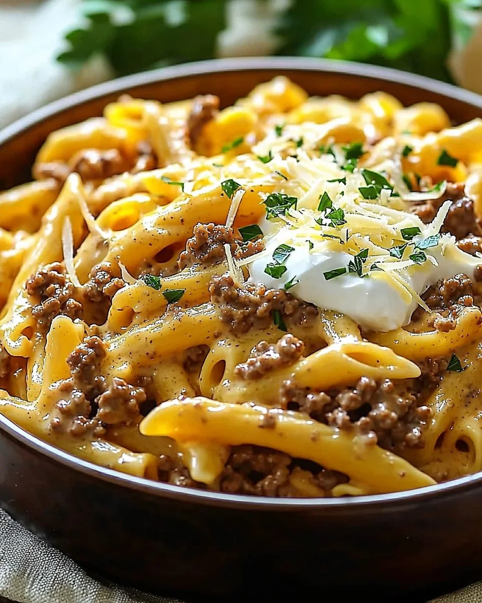 Creamy High Protein Beef Pasta