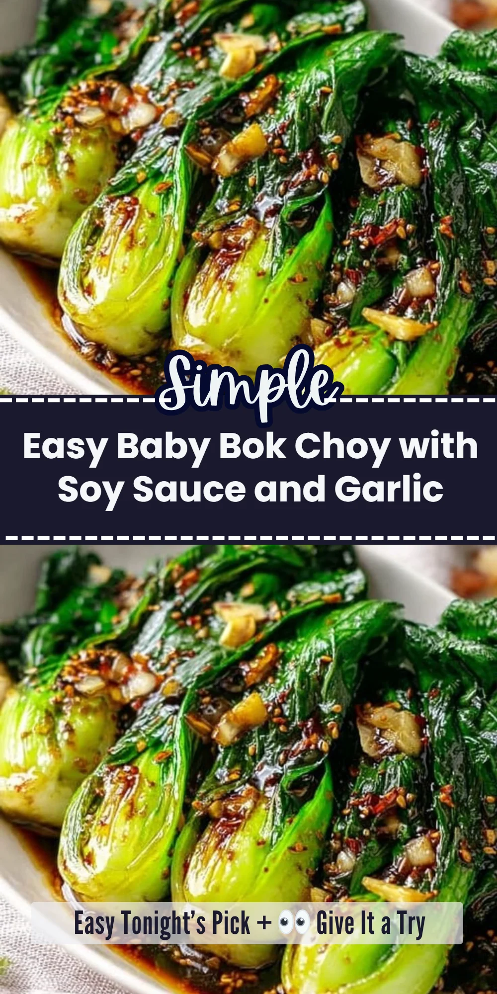 Easy Baby Bok Choy with Soy Sauce and Garlic