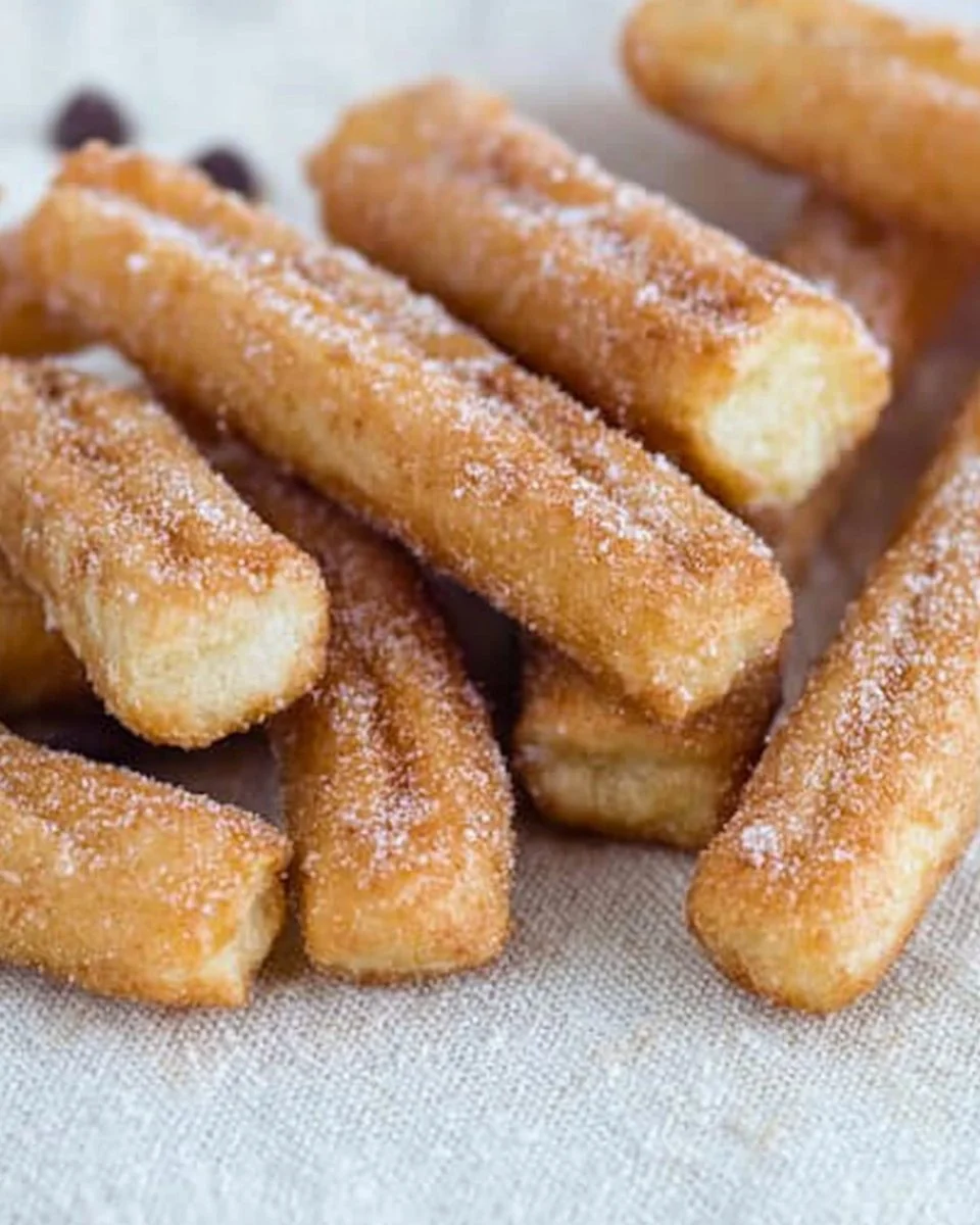 Delicious freshly made churros sprinkled with cinnamon and sugar