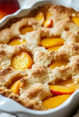 Delicious homemade easy peach cobbler made with canned peaches