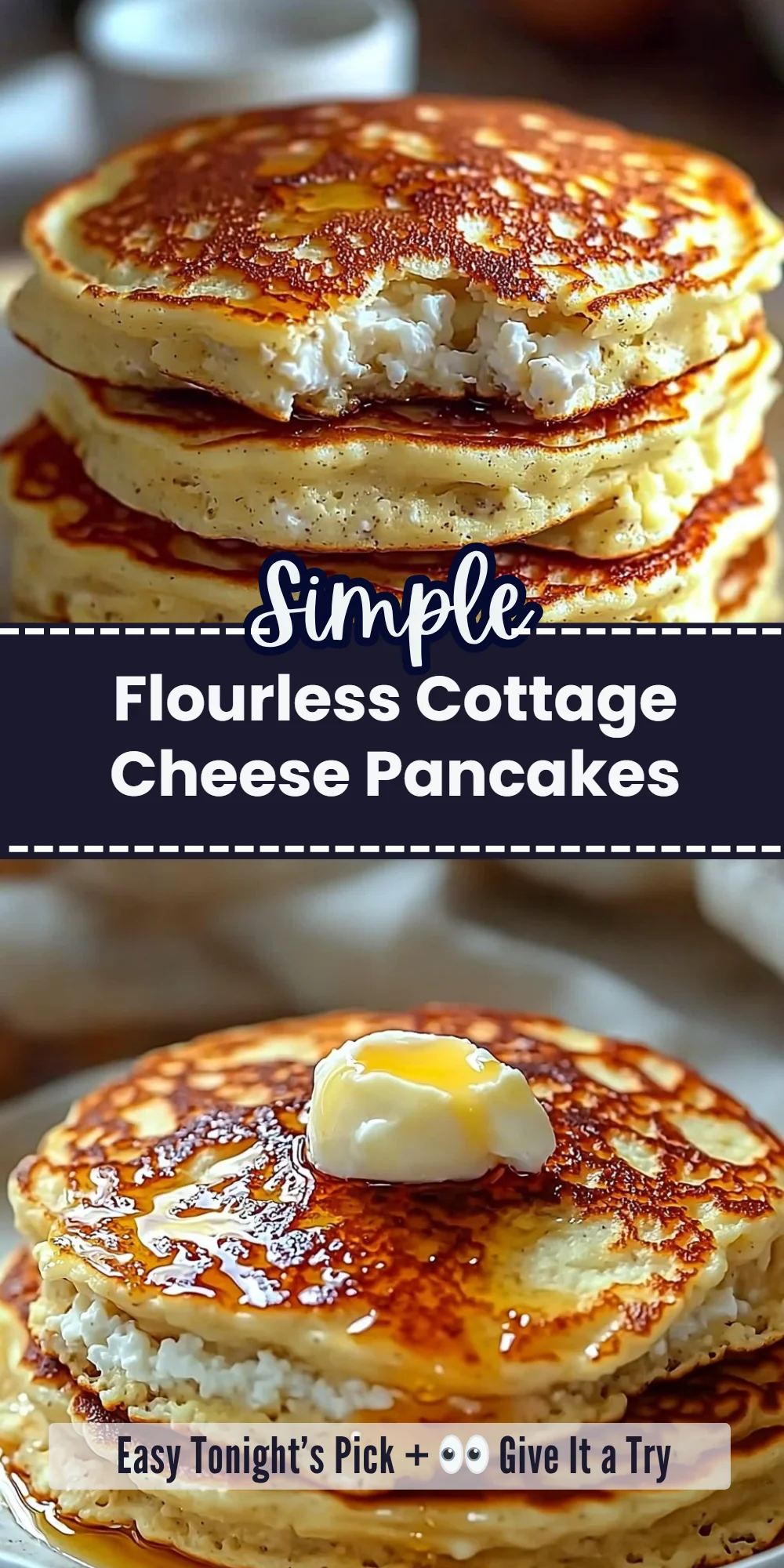 Flourless Cottage Cheese Pancakes
