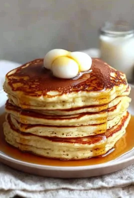 Fluffy Greek Yogurt Pancakes served with fresh fruit and syrup