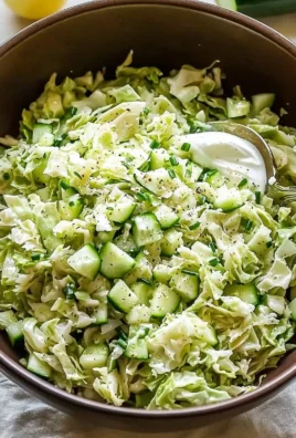 Green Goddess Cabbage Salad with fresh herbs and veggies on a plate