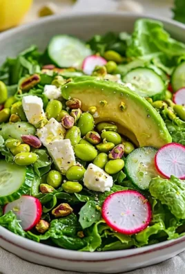 Fresh Green Goddess Salad with herbs and vegetables on a plate
