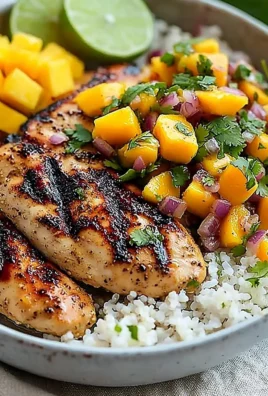 Honey Lime Chicken served with fresh Mango Salsa, showcasing vibrant flavors.