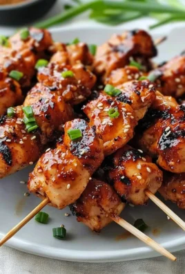 Delicious Korean Chicken Skewers grilled to perfection with flavorful marinade