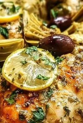 Lemon Chicken with Artichokes and Olives, a delicious dish on a white plate