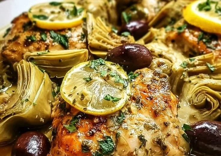 Lemon Chicken with Artichokes & Olives