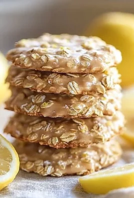 Lemon Oatmeal No-Bake Cookies on a plate with fresh lemon slices.