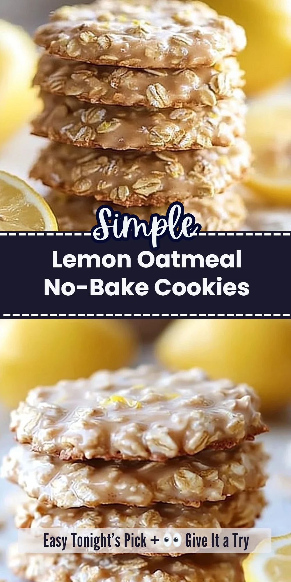 Lemon Oatmeal No-Bake Cookies