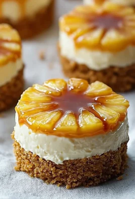 Mini Pineapple Upside-Down Cheesecakes with caramelized pineapple topping