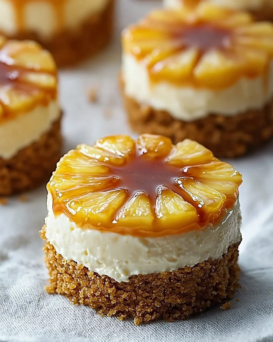 Mini Pineapple Upside-Down Cheesecakes