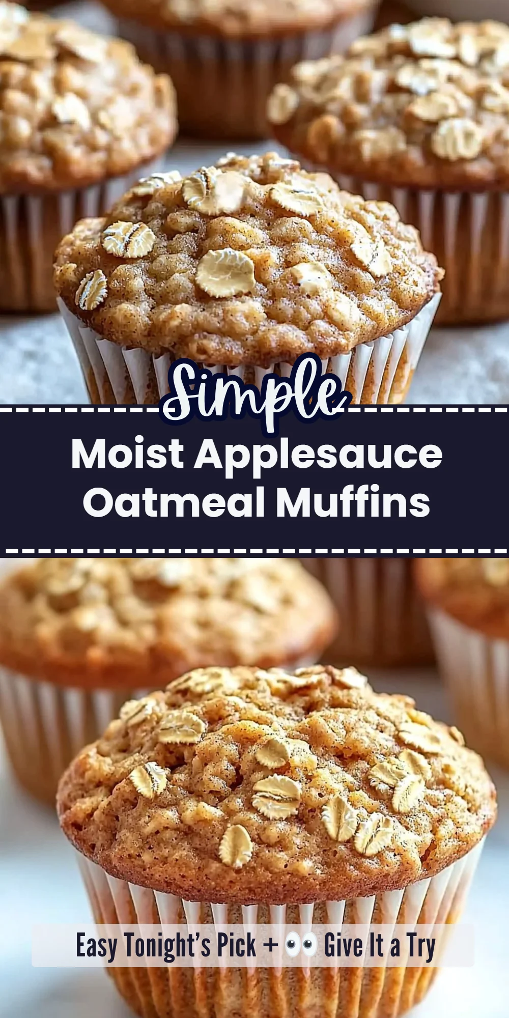 Moist Applesauce Oatmeal Muffins