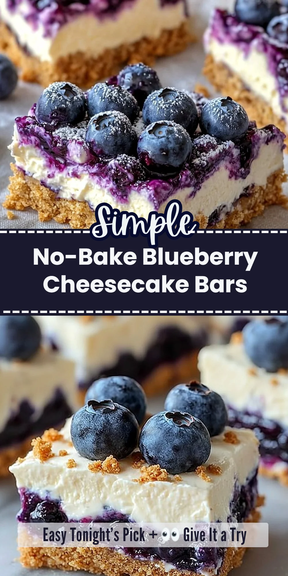 No-Bake Blueberry Cheesecake Bars