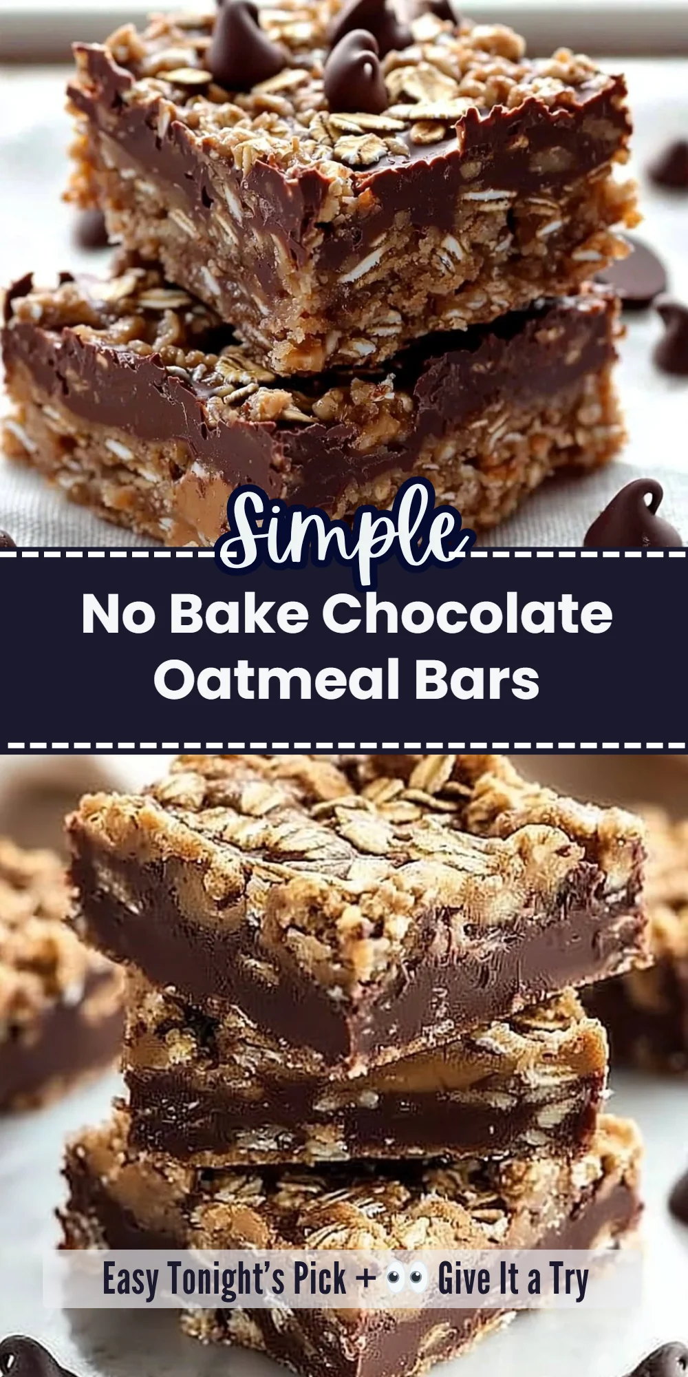 No Bake Chocolate Oatmeal Bars