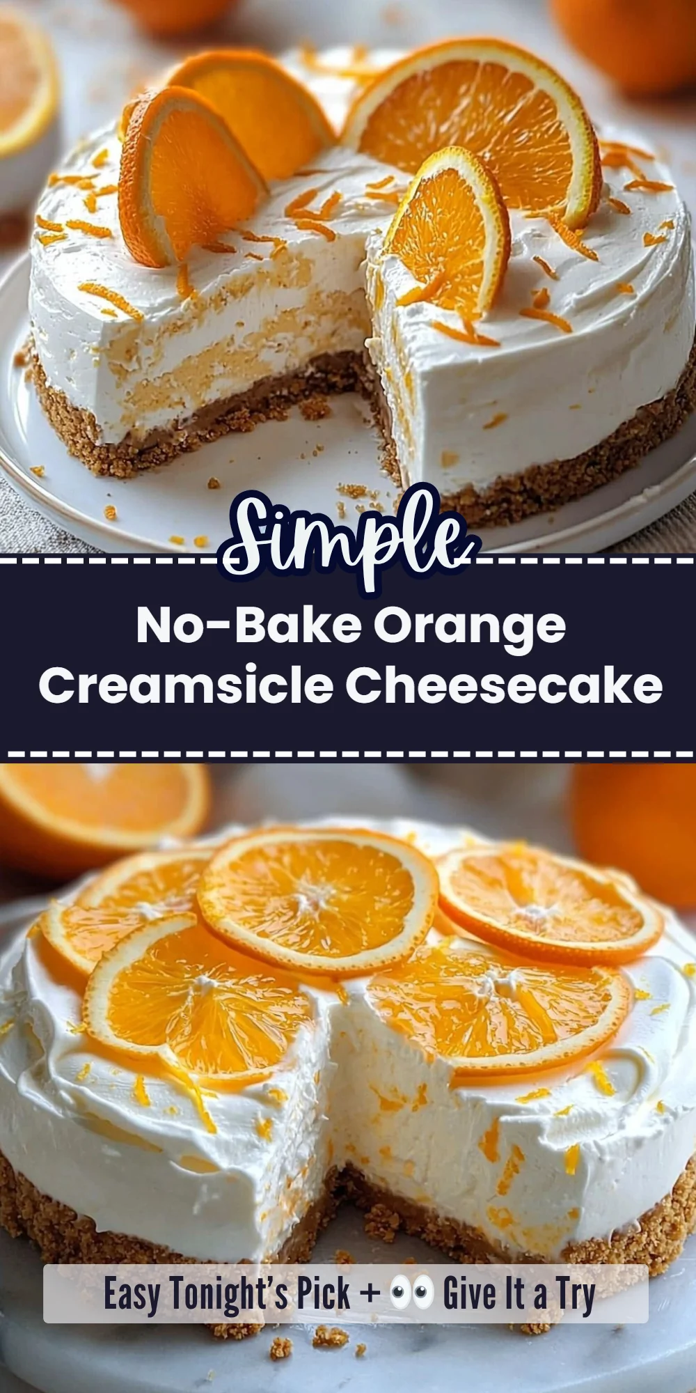No-Bake Orange Creamsicle Cheesecake
