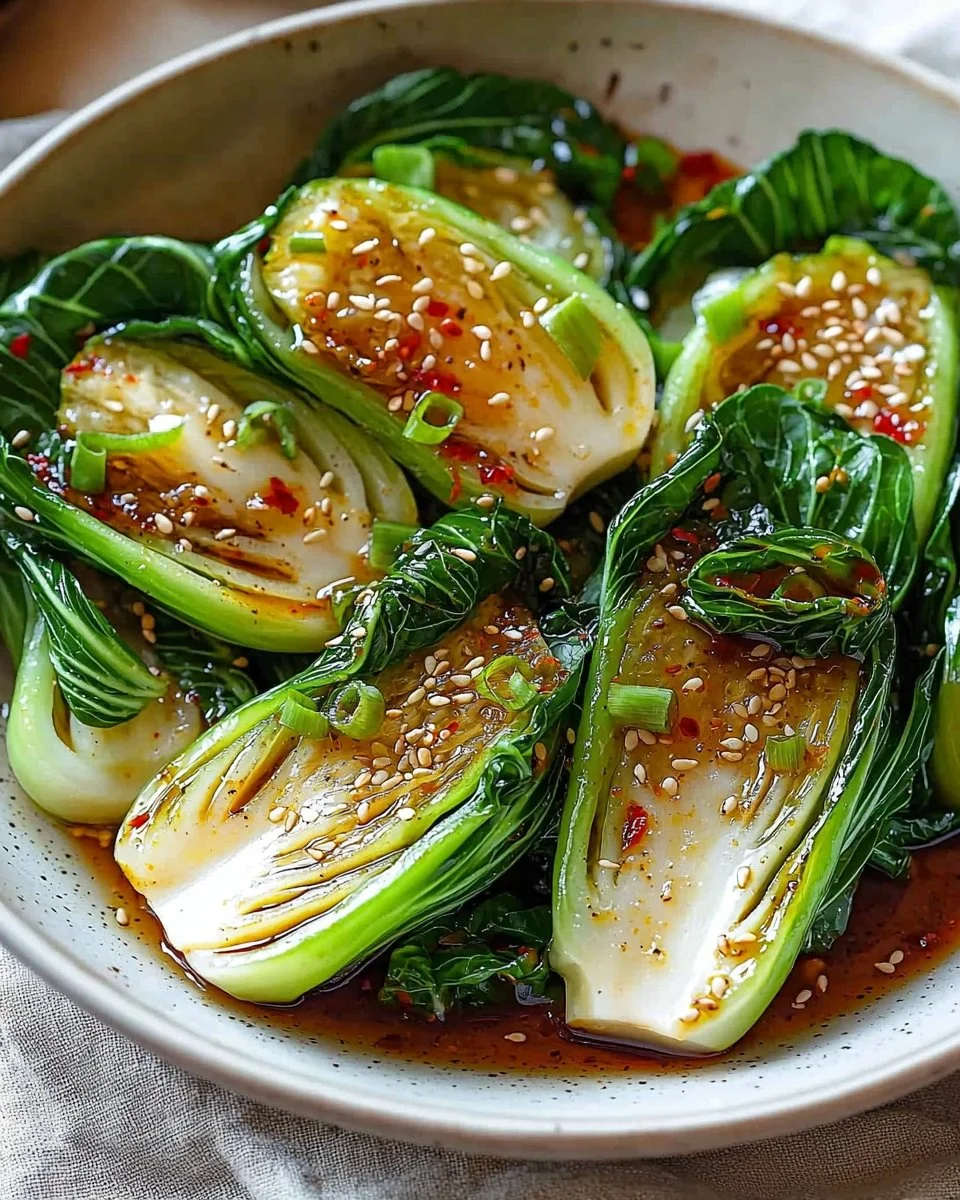Quick bok choy stir-fry with ginger chili sauce for a healthy side dish.