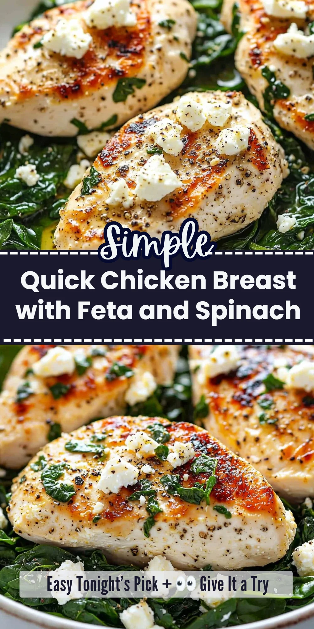 Quick Chicken Breast with Feta and Spinach