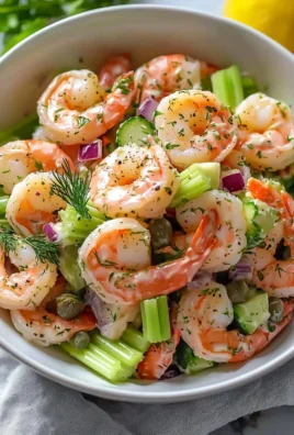 Delicious shrimp salad in a bowl with fresh ingredients and vibrant colors.