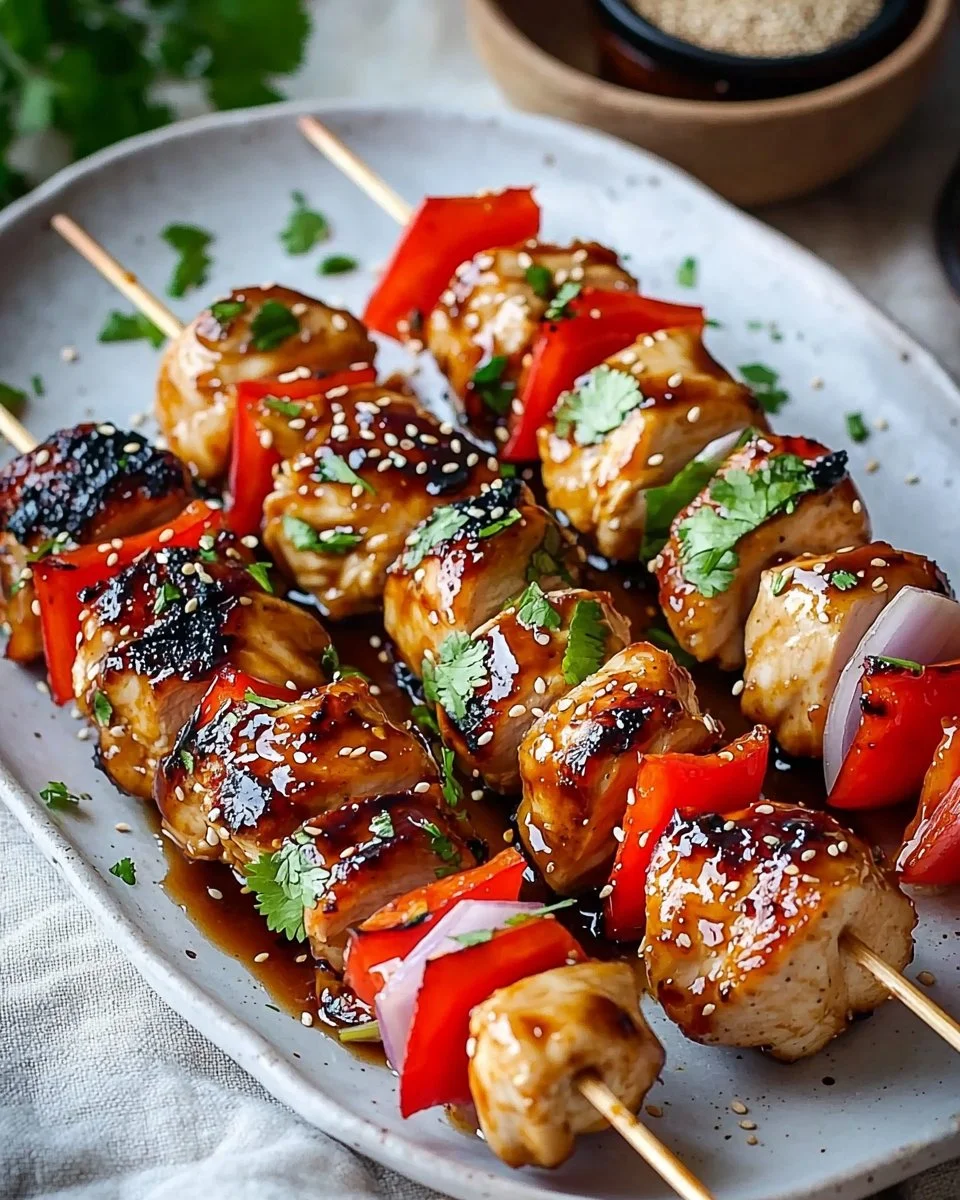 Smoky BBQ Chicken Skewers with Honey Glaze