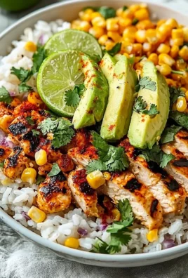 Delicious Street Corn Chicken Rice Bowl with chicken, corn, and rice