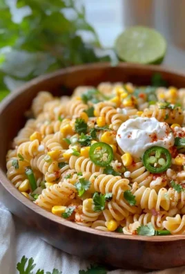 Delicious Street Corn Pasta Salad with fresh ingredients in a bowl
