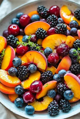 Colorful summer fruit salad with seasonal fruits in a bowl