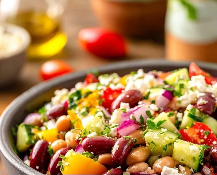 Vibrant Mediterranean Bean Salad with Feta