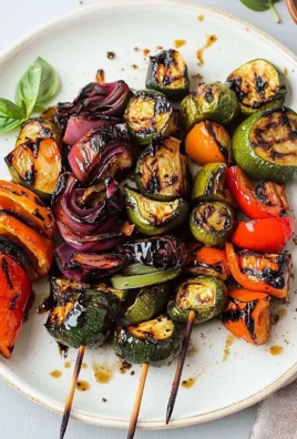 Balsamic grilled vegetables on a plate ready to serve