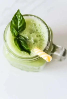 Basil Detox Drink made with fresh basil and other natural ingredients for detoxification