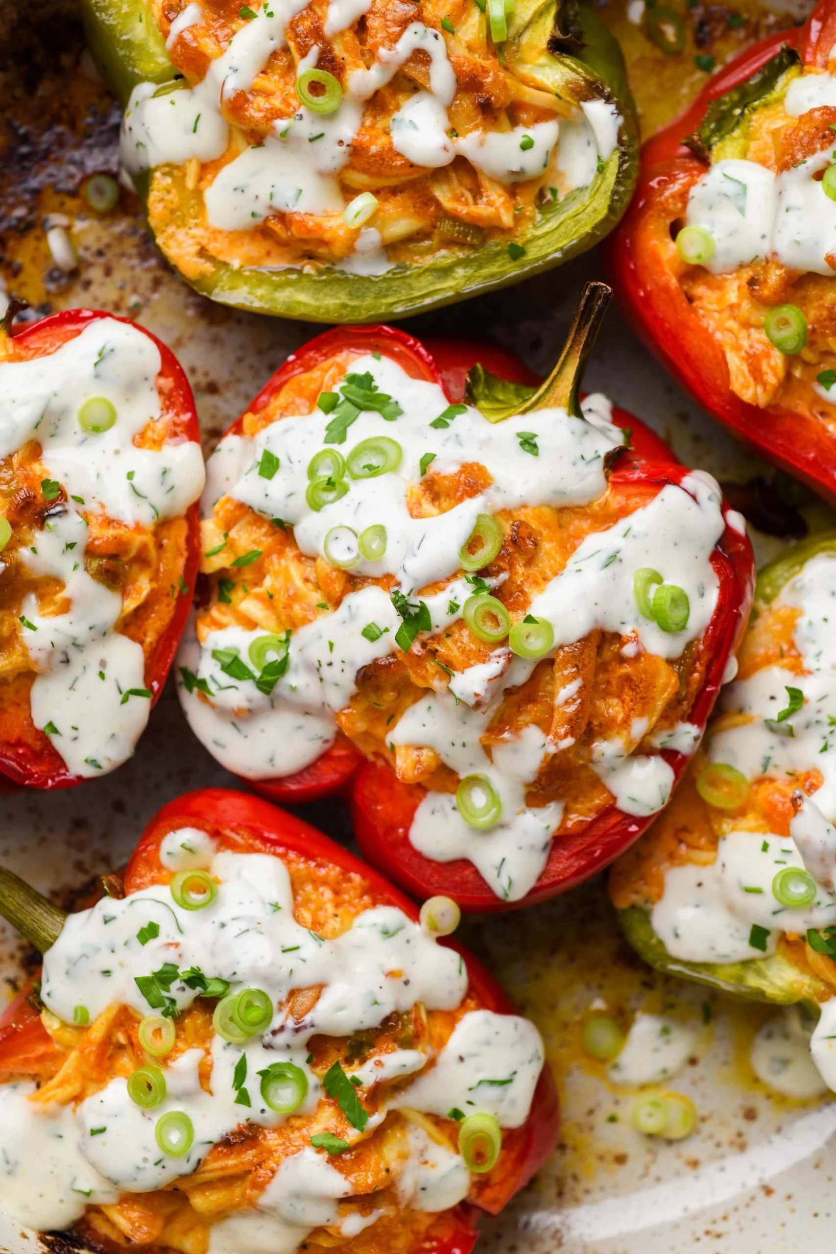 Buffalo Chicken Stuffed Peppers - Healthy Dairy Free and Low Carb Recipe