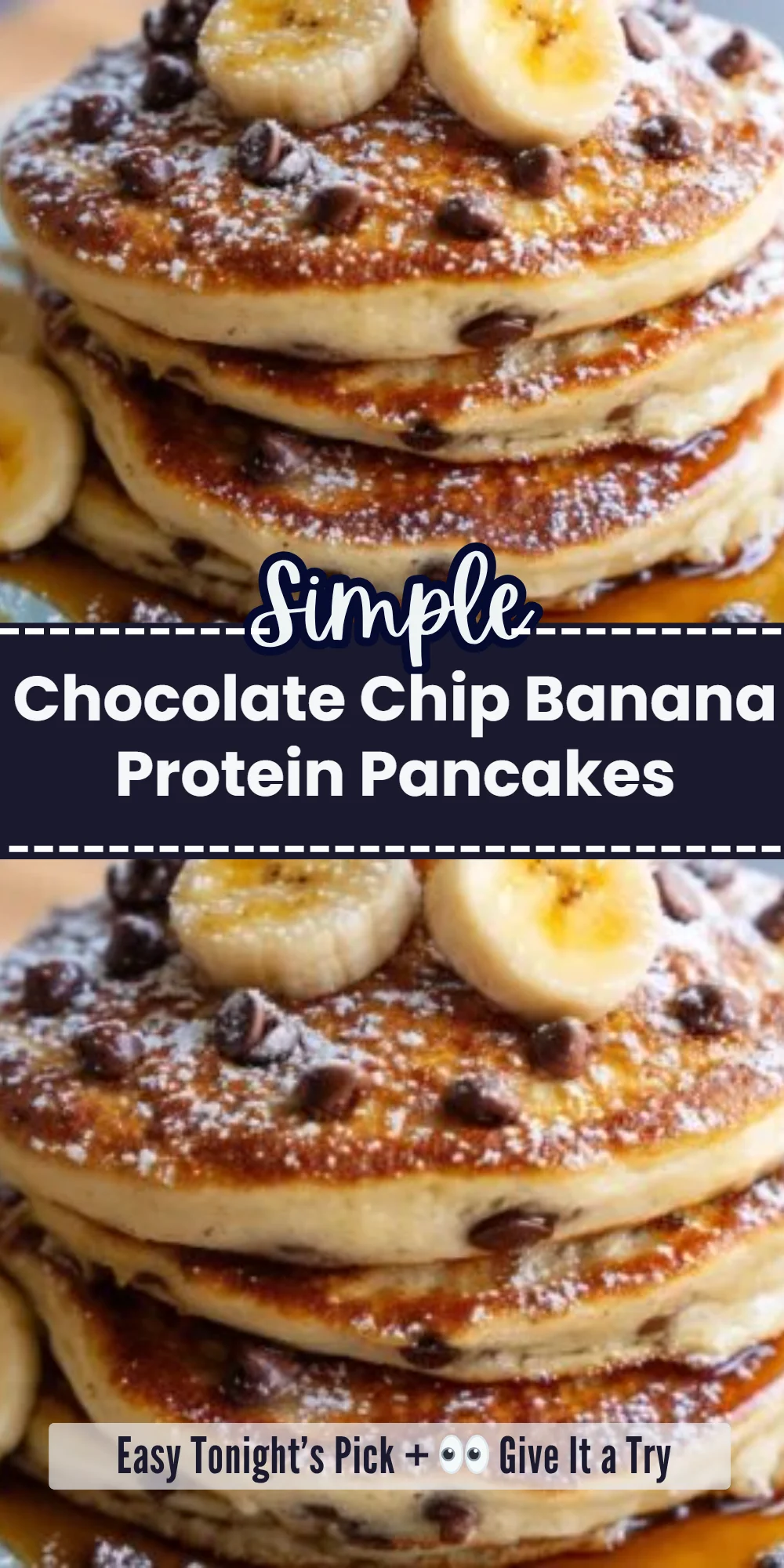 Chocolate Chip Banana Protein Pancakes