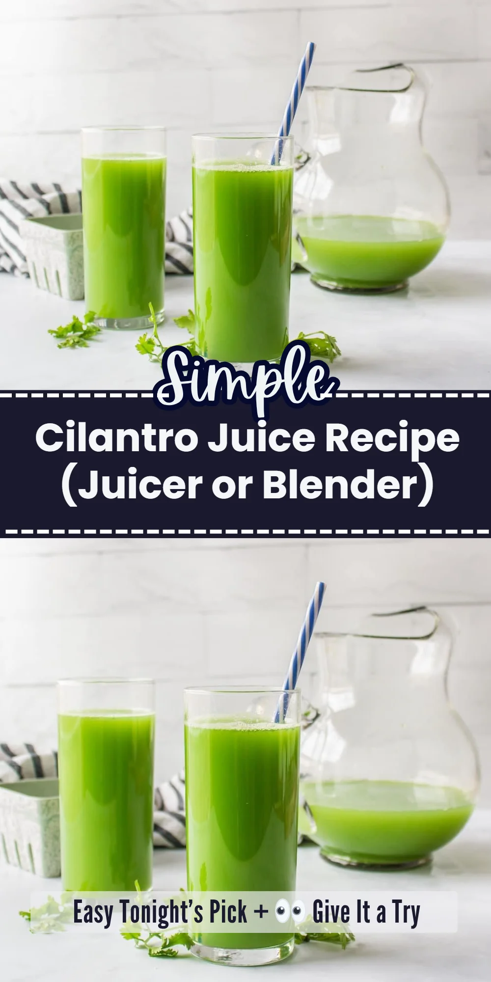 Cilantro Juice Recipe (Juicer or Blender)