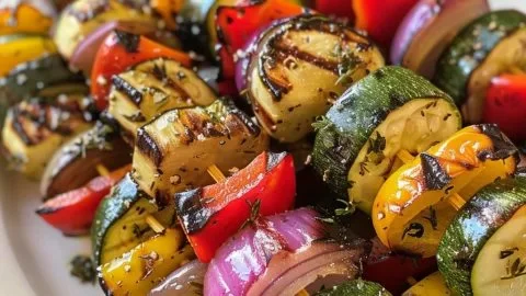 CLASSIC Grilled Vegetable Skewers – EASY & COLORFUL